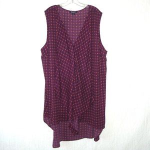 Roaman's Sleeveless V-Neck Floral Print Midi Dress Size 30W